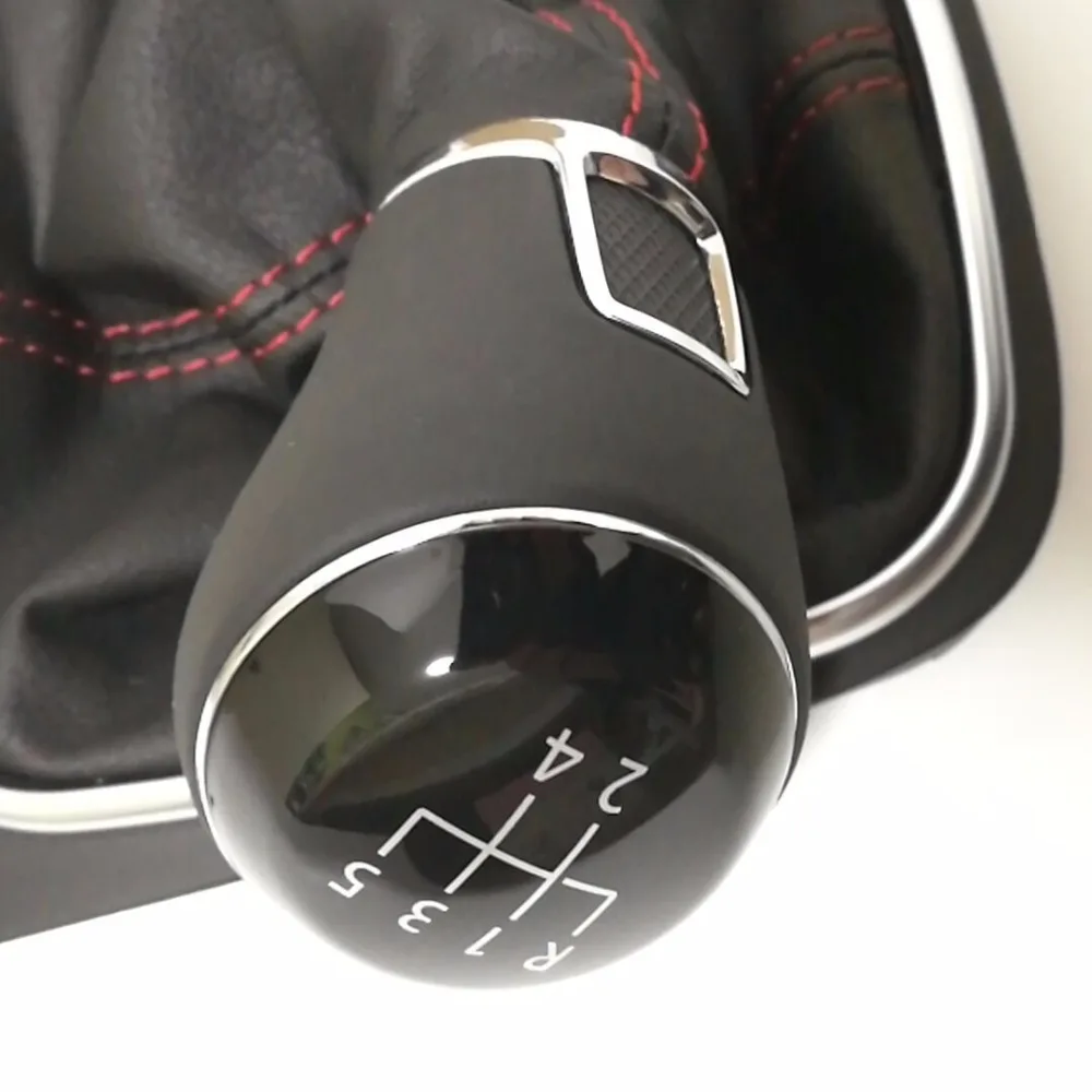DAZOO 5 скоростей красная линия PU бухта ручка переключения передач с ручкой из натуральной кожи для J etta 5 6 GOLF 6 VI MK5 MK6 5KD711113