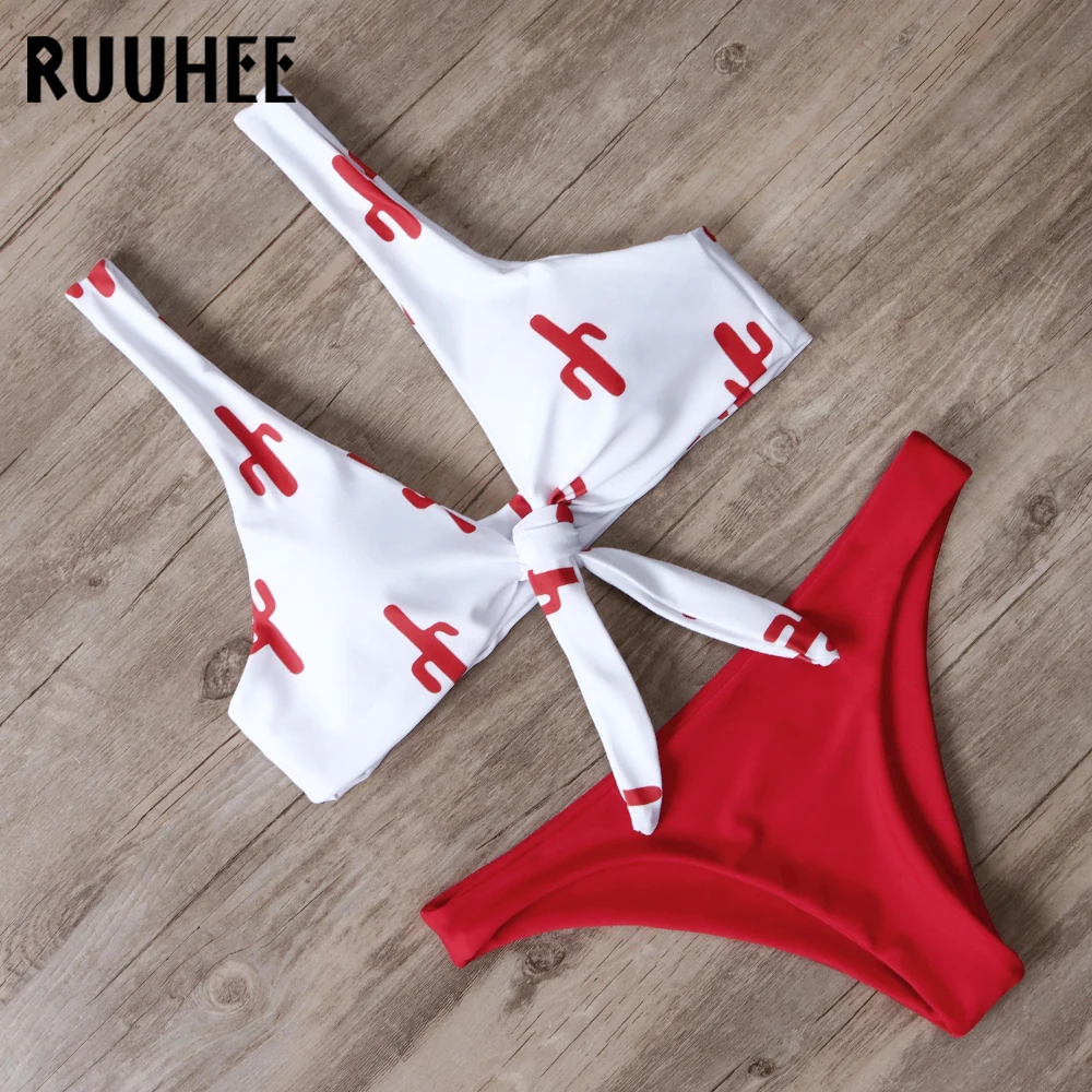 RUUHEE, бикини, купальник, женский, сексуальный, бикини, набор, пуш-ап, с принтом, купальник для женщин,, летняя пляжная одежда, женский бикини