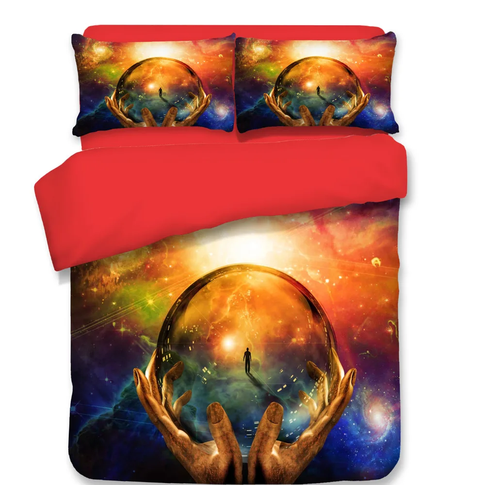 Free shipping novelty gift unniverse galaxy globe stars pattern Quilt duvet Cover with 2 pillowcase set for Twin full Queen King | Дом и сад
