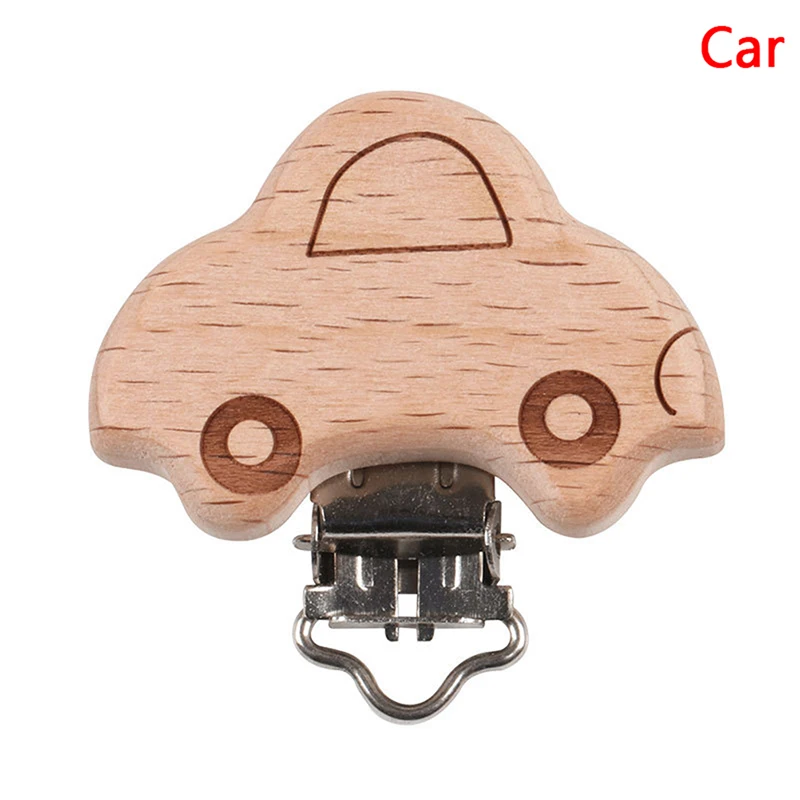 Car 1 шт., милая Деревянная звезда, автомобиль, медведь, кошка, забавная соска, зажимы, соска, держатель для соски, сделай сам, цепочка для прорезывателя - Цвет: Car