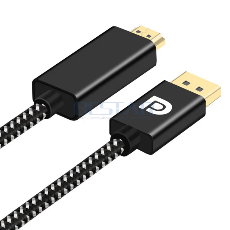 2 м ПП плетеный DP Дисплей порт дисплея штекер к HDMI 0 4K 60 Гц HD адаптер кабель HDMI2.0 для