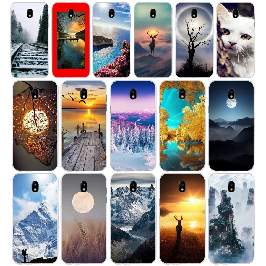 224H Mountains Bamboo Sea Deer Cat Мягкий Силиконовый ТПУ чехол для телефона Samsung j3 j5 j7 2016 2017 a3 a5 a6