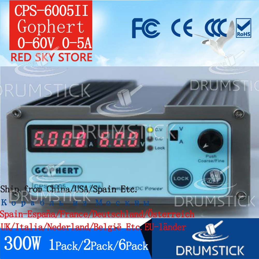 1 упаковка) gophhert Мини цифровой источник питания постоянного тока CPS-6005II Регулируемый 0-60 в 0-5A запираемый CPS-6005 Корректирующее обслуживание старение