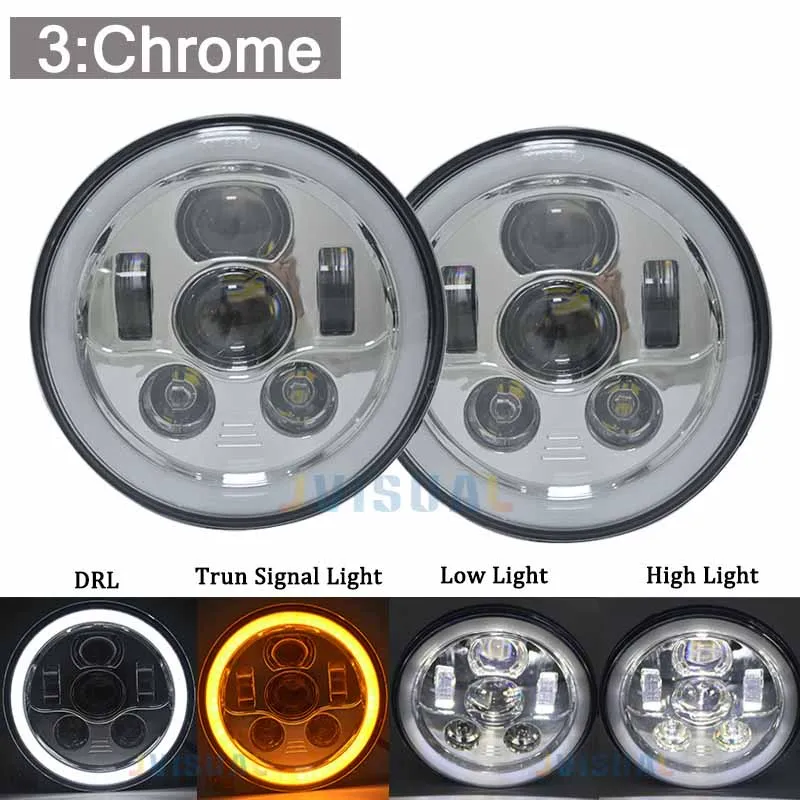 50W(3chrome) 2 шт. " 45 Вт светодиодный головной светильник для Jeep CJ/Wrangler JK светодиодный светильник для Land Rover Defender Lada 4x4 Niva H4 H13 головной светильник s - Испускаемый цвет: 50W(3chrome)