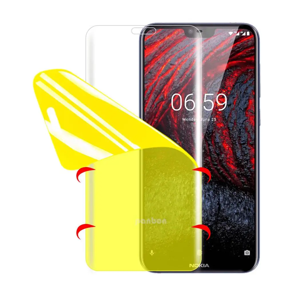 Полностью Гидрогелевая защитная пленка 7D для Nokia 2 1 3 5 Plus X5 6 X6 7 X7 8 Защитная экрана