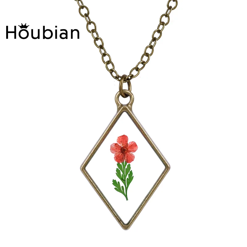 Houbian Time Gems кулон с высушенным цветком ожерелье Cute Forever Flower Кулон Ожерелье Веревка