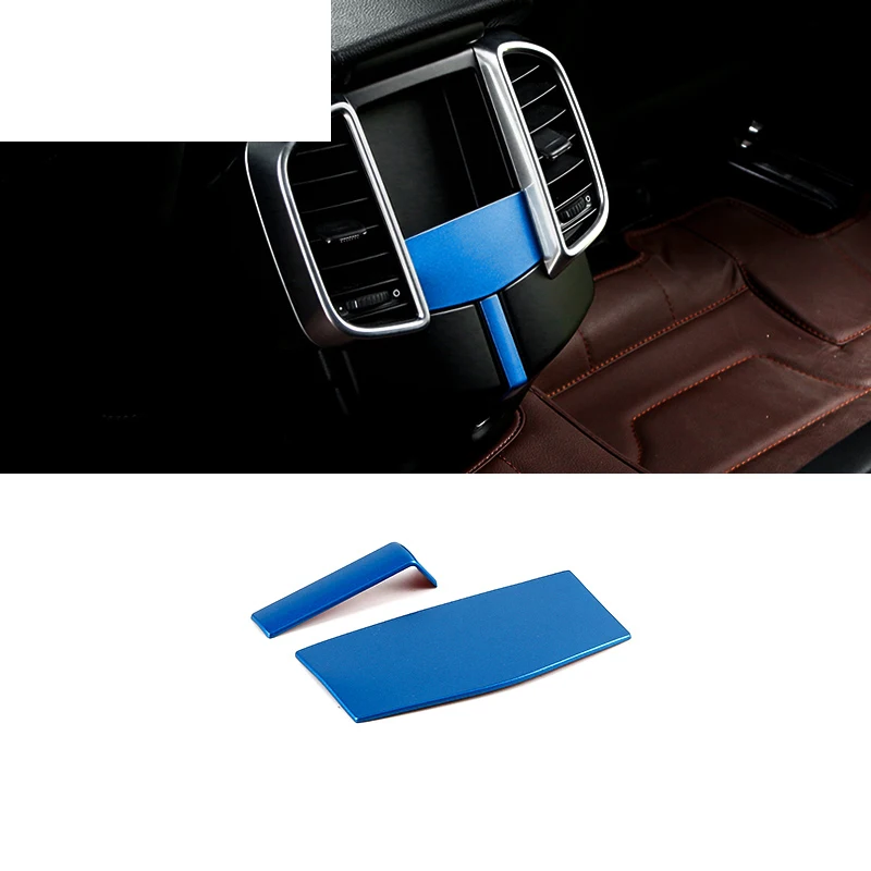 blue Lsrtw2017 abs автомобиль подлокотник сзади vent Планки для porsche cayenne 2011 2012 2013 - Название цвета: blue