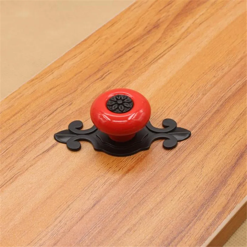 Матовая черная выдвижная ручка винтажный керамический дверной шкаф ручки ящика