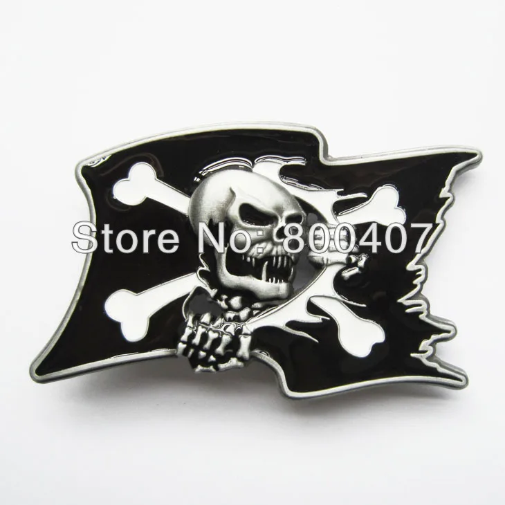 Пряжки для ремня мужские новые винтажные черный пиратский флаг с черепом пряжка