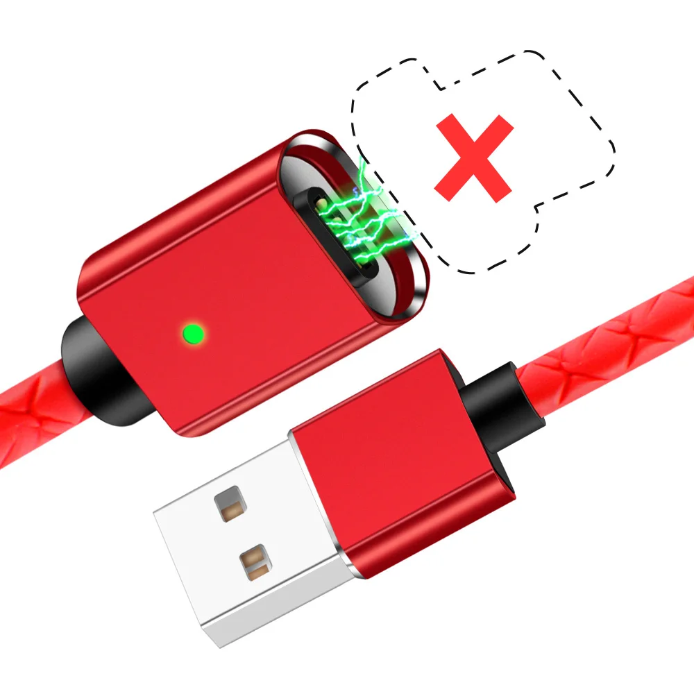 Магнитный кабель OLAF usb type-C для samsung Galaxy S9 S8, быстрое зарядное устройство, магнитный кабель для huawei mate 20 Pro Xiaomi Mi 8, usb type-C - Цвет: Red Only Cable