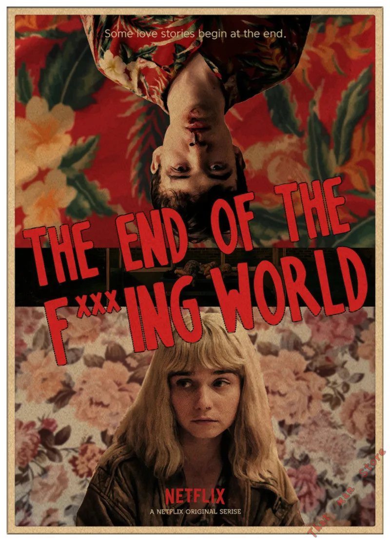 ВИНТАЖНЫЙ ПЛАКАТ конец F* ing World сериал настенная живопись Печать на плакате украшение дома 30*21 см - Цвет: Розовый