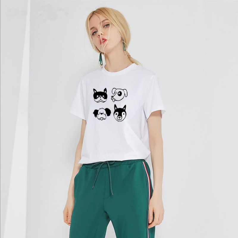 Футболка женская хлопковая с коротким рукавом и графическим принтом | Женская