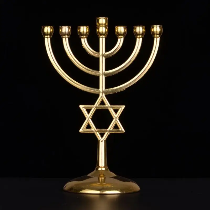 Новые золотые фонарики из металлического сплава для иудейской церкви Menorah