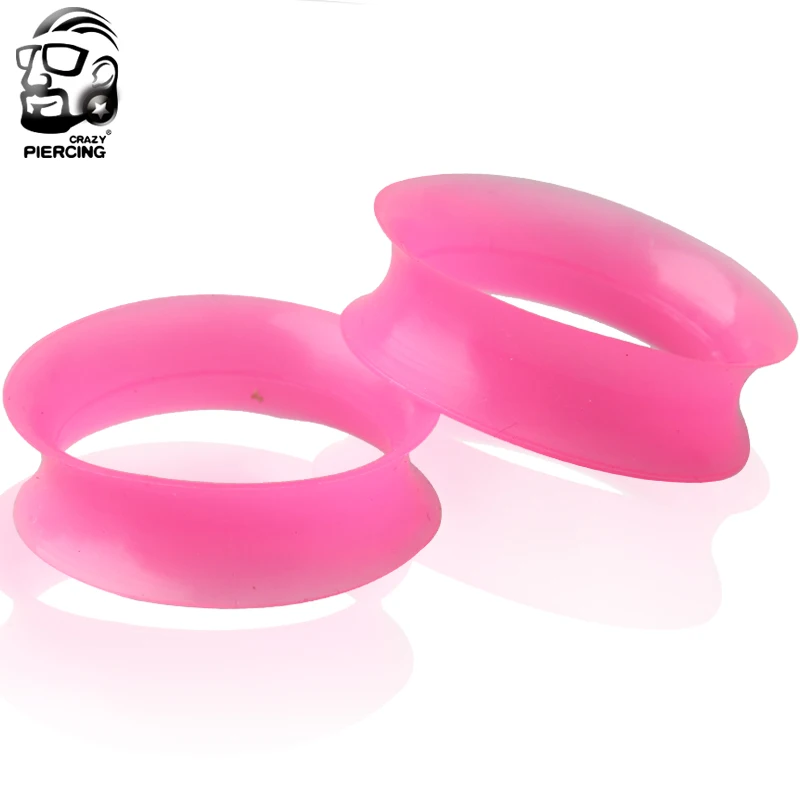 Силиконовая Гибкая тонкая кожа двойные расклешенные туннели для плоти ушные