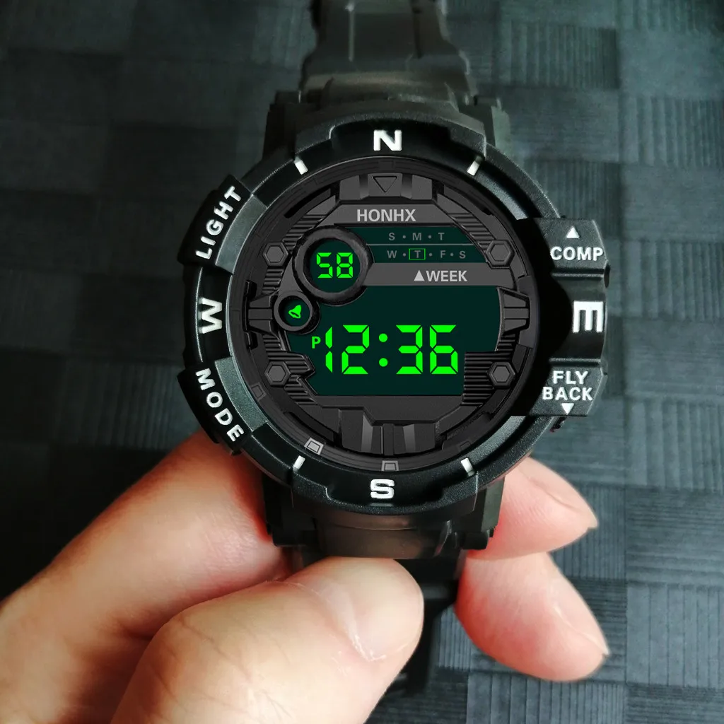 Reloj hombre, модные, мужские, водонепроницаемые, светодиодный, цифровой, с датой, военные, спортивные, резиновые, кварцевые часы, erkek kol saati