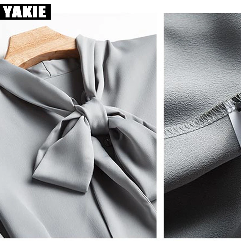 2017 Летние шифоновые блузки женская шифоновая блузка с длинным рукавом Офисная