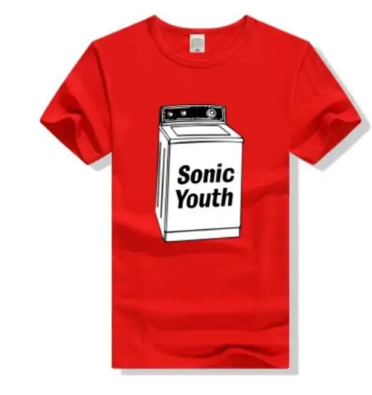 2019 Высокое качество 100% хлопок Круглый вырез Футболка Топ sonic youth стиральная