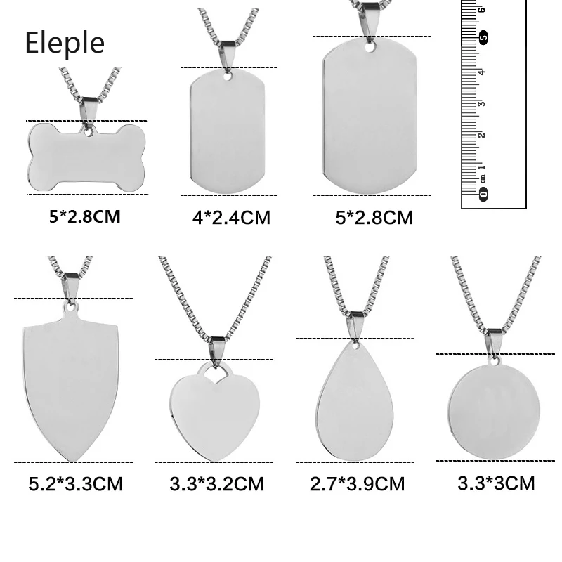 Ожерелье elepple из титановой стали для мужчин и женщин индивидуальная гравировка