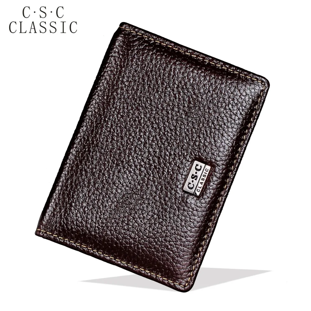 Маленький мини-кошелек из натуральной кожи коричневого цвета держатель для карт