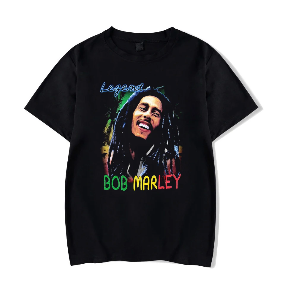 Футболка Bob Marley для мужчин/женщин летняя белая футболка Homme Rock Hip Hop регги