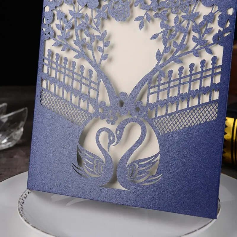 50 шт./компл. бумажная Свадебная пригласительная открытка Изящные резные цветы