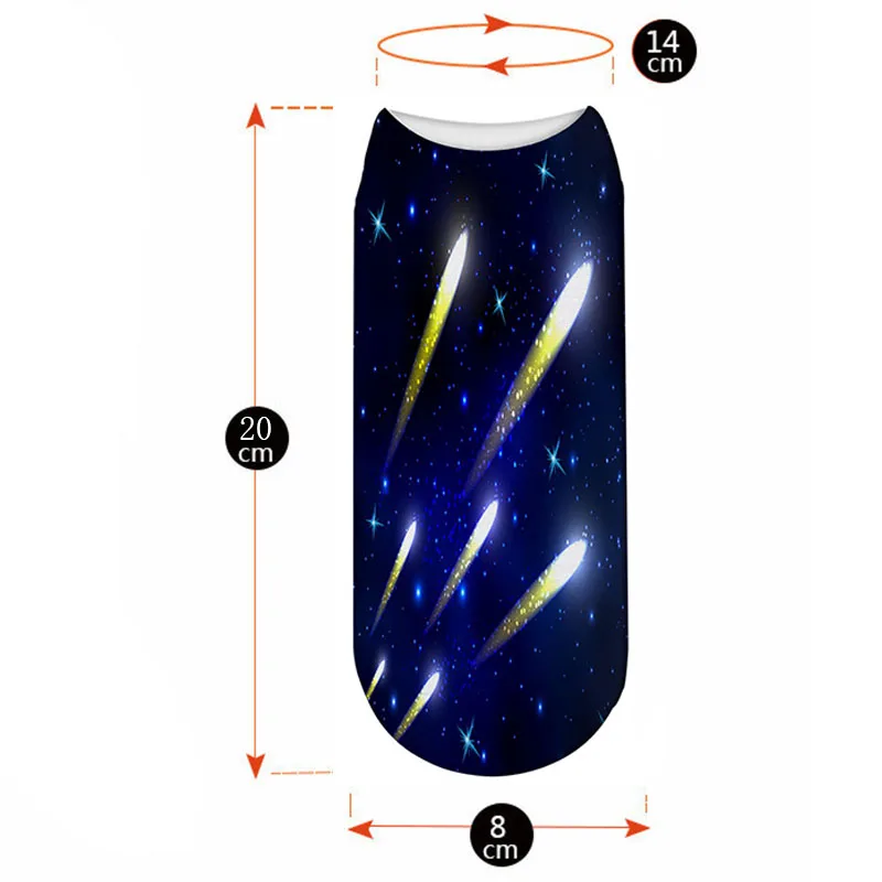 Новые забавные носки с 3D принтом радуги звездного неба милые женские унисекс в