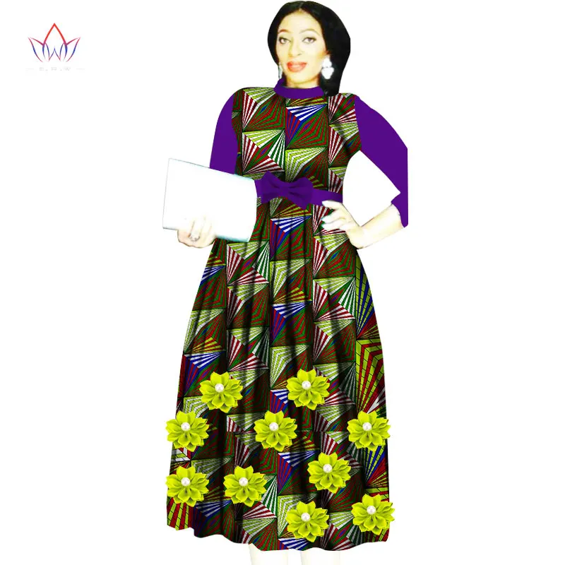 

New Africa Dresses For Women Dashiki Elegant Wedding Long Dress Africa Clothing Flowers Plus Size Dress For Lady WY1617