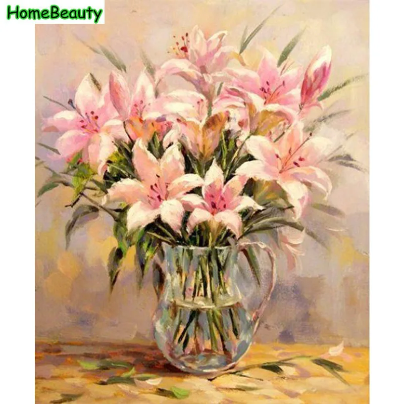 Home Beauty diy oil painting by numbers canvas modular picture for living room flowers coloring drawing number craft 6025 | Дом и сад