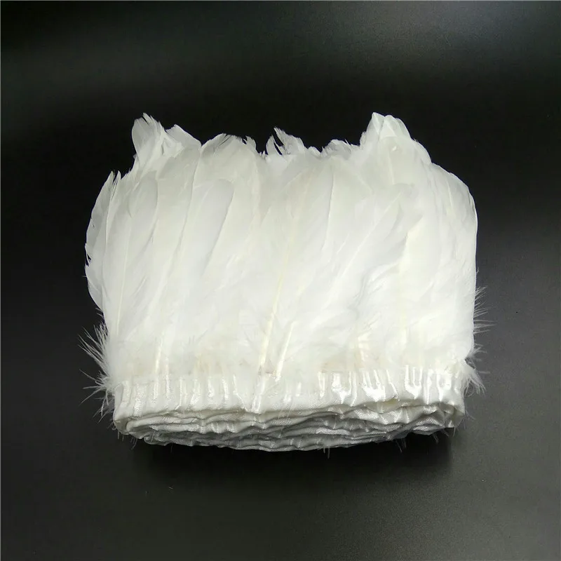 High Quality 15-18CM White Goose Feather Trim Fringe decorative feathers | Дом и сад