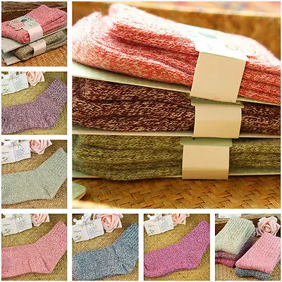 5 пар винтажных женских шерстяных кашемировых толстых зимних теплых мягких