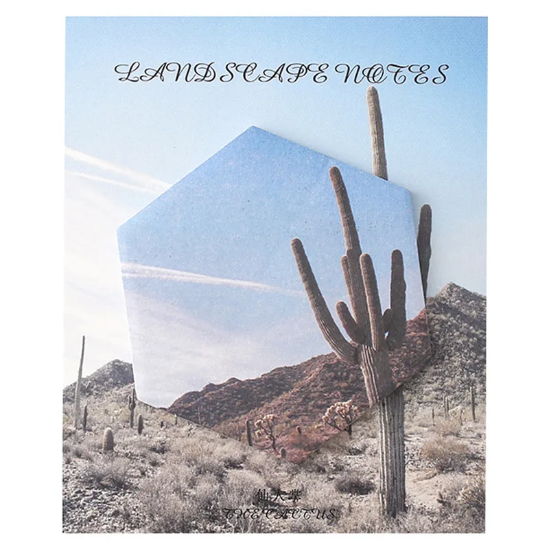 2 предмета творческий пейзаж путешествия Блокнот самоклеящейся бумаги для заметок на клейкой основе Kawaii