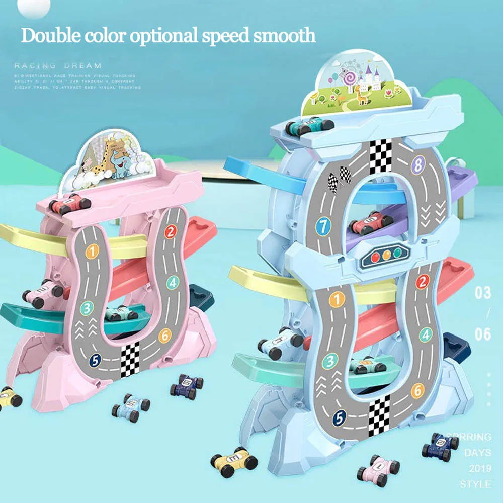 

Ramp Racing Cars Model Toys For Children Magic Racer Railway Track With Gliders Tollder Gliding Car for Kids Games