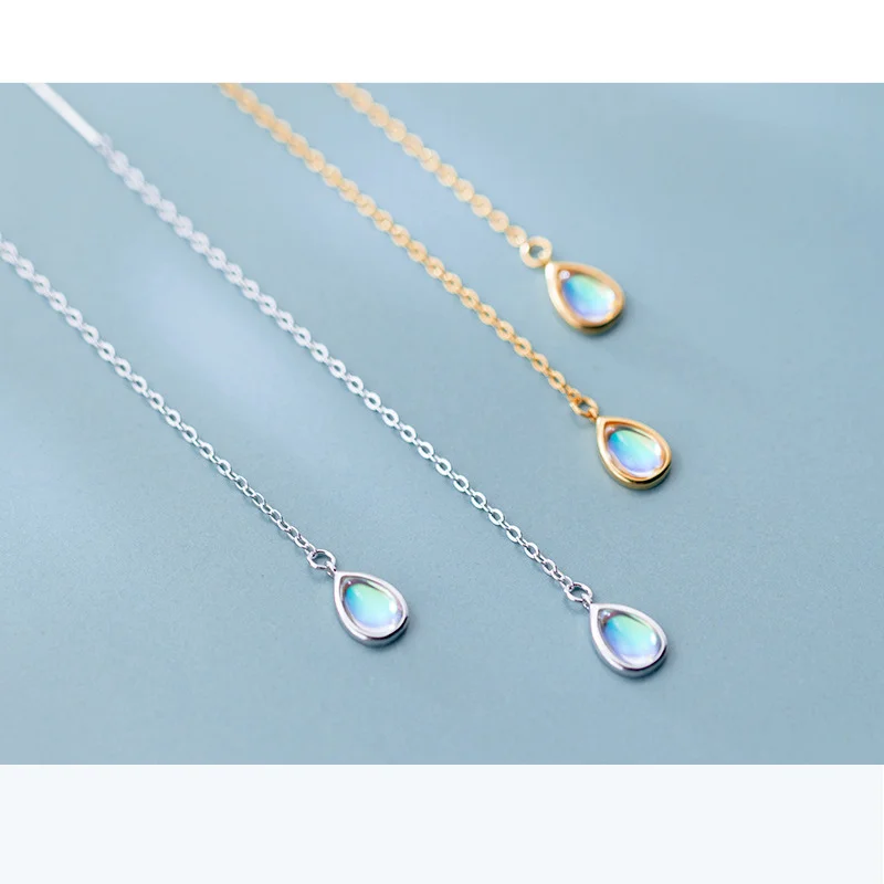 Женские длинные серьги из серебра 2019 пробы с радужными камнями|Серьги-подвески| |