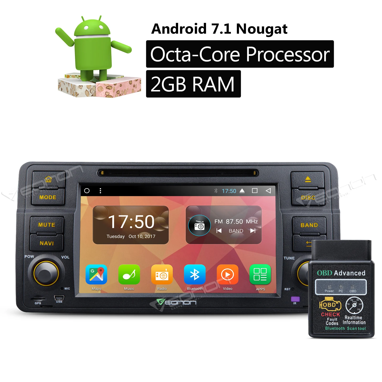 OBDII и Eonon 7 "Android 1 Штатная стерео gps SAT Nav Системы для BMW E46 320d 330d 330ci 328ci 325ci 320ci 318ci|eonon