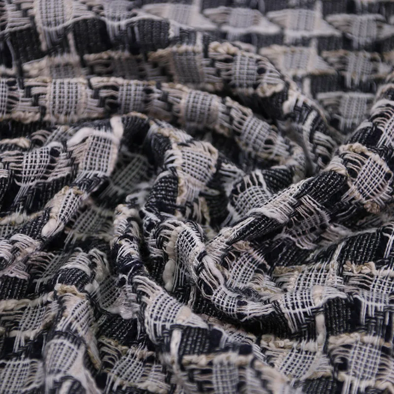 Толстая хлопчатобумажная твидовая ткань окрашенная в пряже для женского пальто