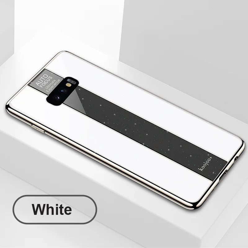 Роскошный чехол из оргстекла с покрытием для samsung Galaxy S10 S9 S8 Plus S10e, акриловый чехол с вертикальной полосой для samsung Note 9 8 - Цвет: White
