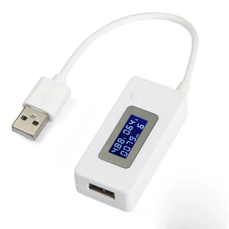 Цифровой вольтметр ЖК-экран USB тестер Портативный USB доктор Напряжение Ток детектор мощность тестер метр зарядное устройство детектор - Цвет: White