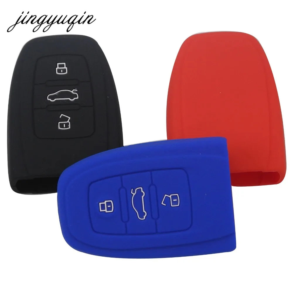 Силиконовый чехол для ключей jingyuqin Audi A4 S4 B7 B8 A6 A5 A7 A8 Q5 S5 S6 Q7|fob cover|key case for carsmart key |
