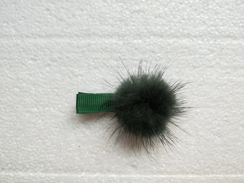 6 шт. детские меховые зажимы для волос с помпоном |