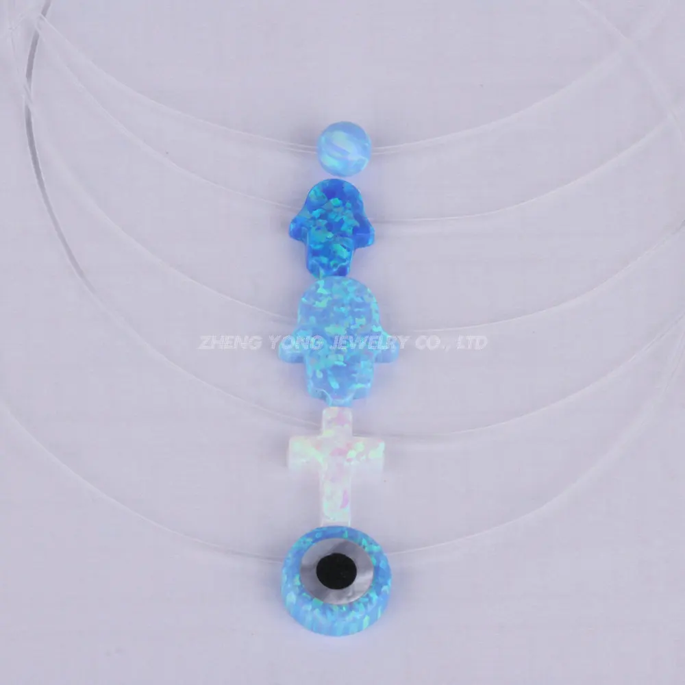 Прозрачная цепь из белого опала женское ожерелье с искусственным опалом|necklaces for
