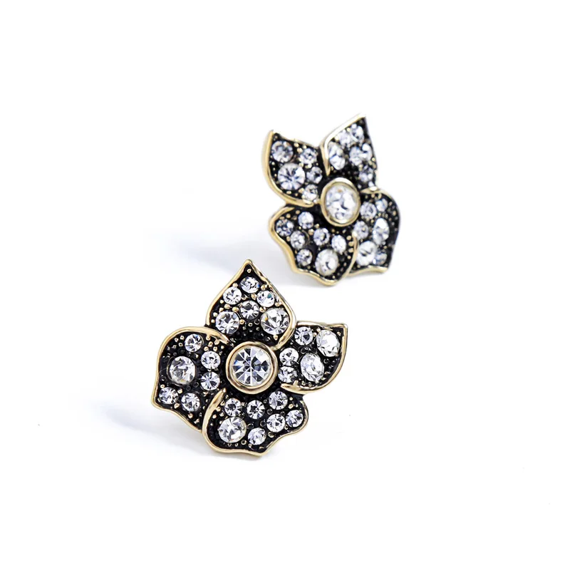 wing yuk tat Plant Flower Small Earrings for Women Costume Jewelry Harajuku Crystal Stud 2018 New | Украшения и аксессуары