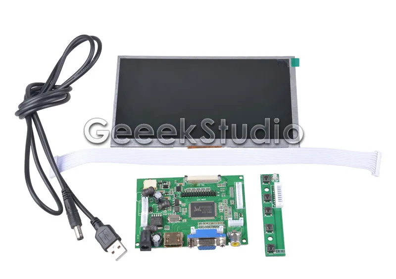 7 дюймовый ЖК дисплей 800*480 с платой драйвера HDMI VGA 2AV для Raspberry Pi 3 / 2 Model B|lcd hdmi vga|display