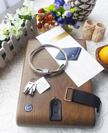 Factory Pirce Guaranteed 100% Biometric Fingerprint Mini Portable Security Box In Wood For Pistol handgun | Безопасность и защита