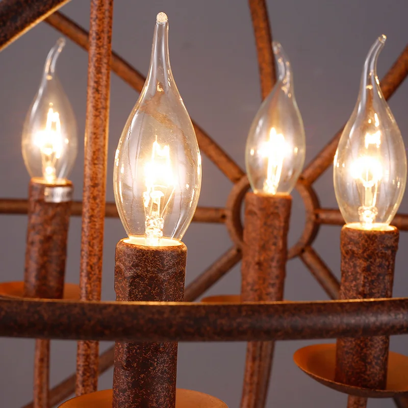 Лофт скандинавский Американский Ретро шаровая железная свеча люстра птичья