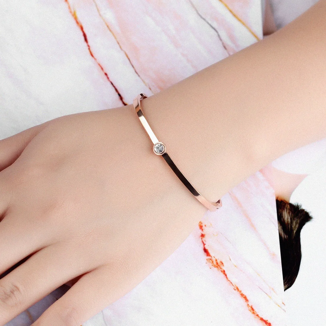 Бренд JHSL женские браслеты из нержавеющей стали с инкрустацией небольшой