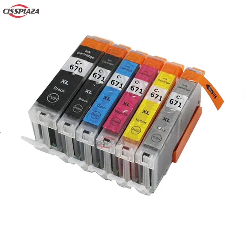 Чернильные картриджи CISSPLAZA 12PK PGI-670 PGBK CLI-671 для canon PIXMA MG7750 MG7751 MG7752 MG7753 полные