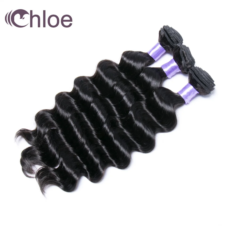 Chloe волосы 3 шт партия перуанские свободные глубокие 100% человеческие пучки