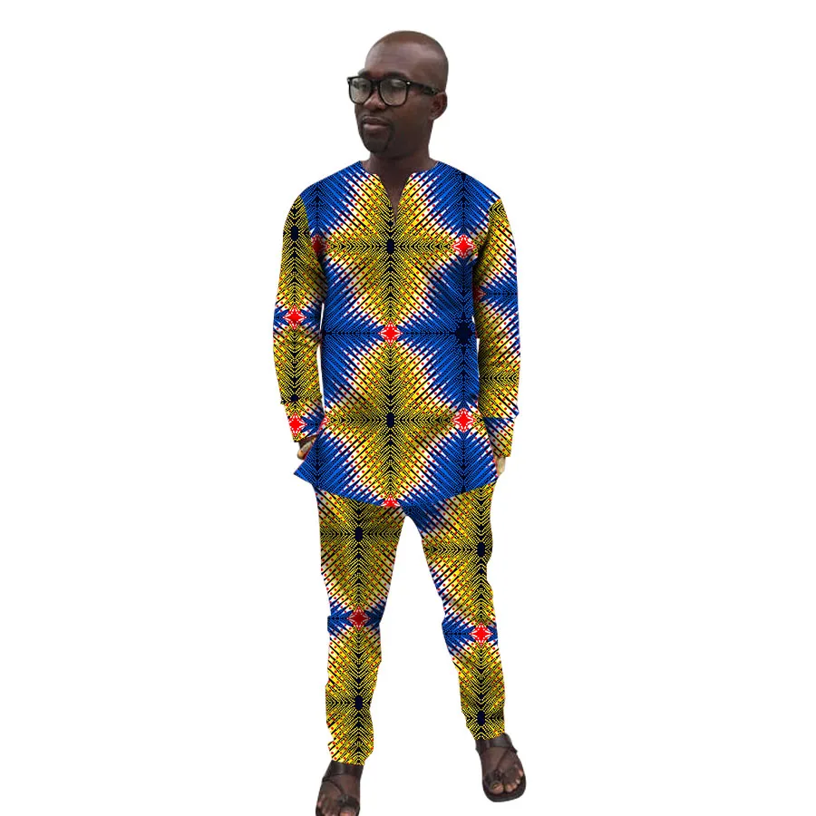 Модная мужская одежда с принтом в африканском стиле мужские топы v-образным