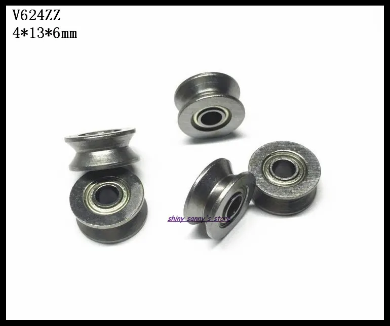 10 шт./лот V624ZZ V624 624VV 4x13x6 мм V канавка из углеродистой стали глубокий
