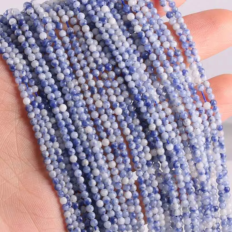 Sodalite Новинка,, бусы из натурального камня, розовые кварты, аметисты, Агаты, бусины для изготовления ювелирных изделий, бисероплетение, сделай сам, браслет 2 мм, 3 мм - Цвет: Sodalite